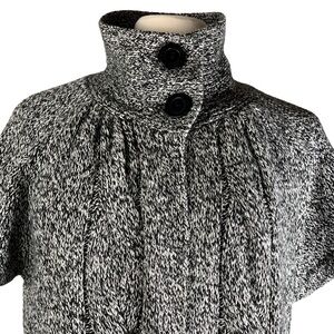 Kasper Black & White Soft Knit Longline Spring Short Sleeve Sweater Cardigan XL